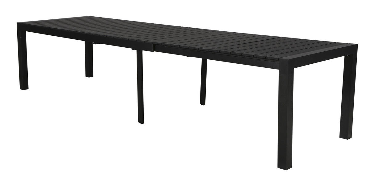 GARTENTISCH Schwarz - Schwarz, Holzwerkstoff (100/343/76cm) - ebuy24