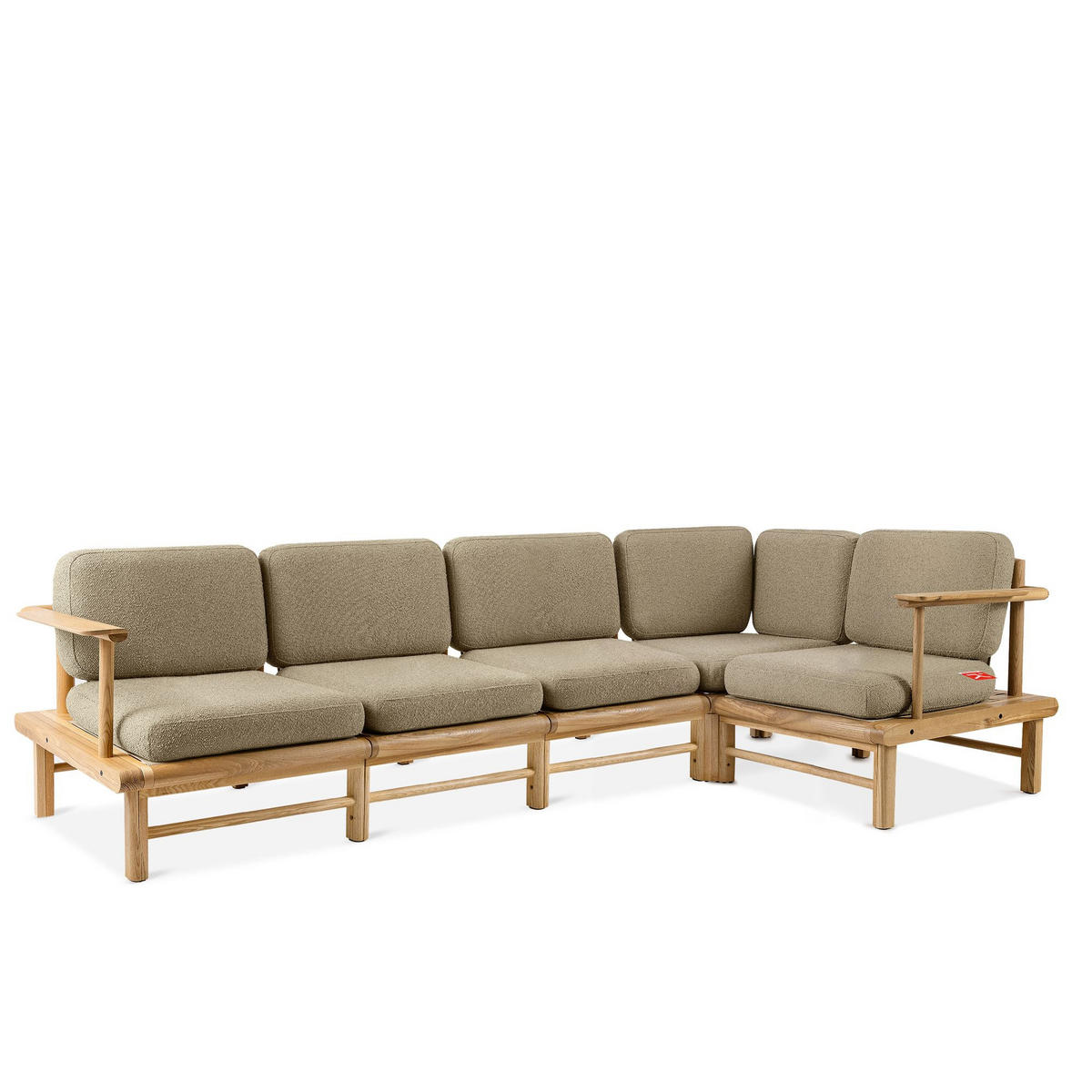 LOUNGESOFA ATREDA rechts - Beige, Holz/Textil (300/80/160cm) - KONSIMO®