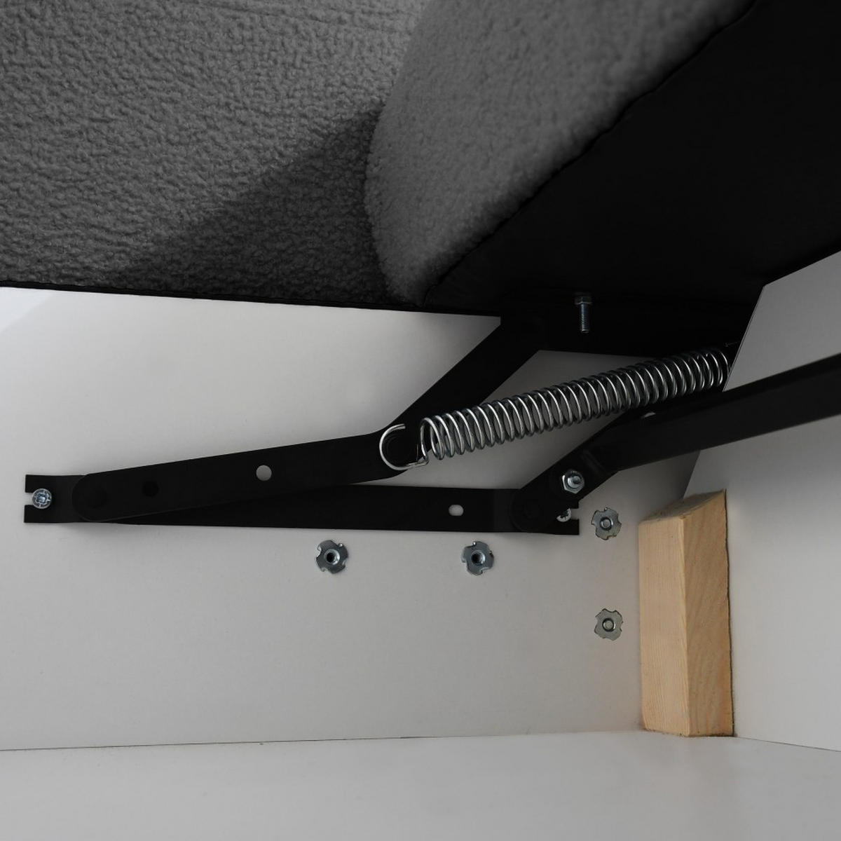 WOHNLANDSCHAFT Noel mit Schlaffunktion, Schwarz, Bouclé-Stoff - Schwarz, Holzwerkstoff (375/93/163cm) - Beautysofa