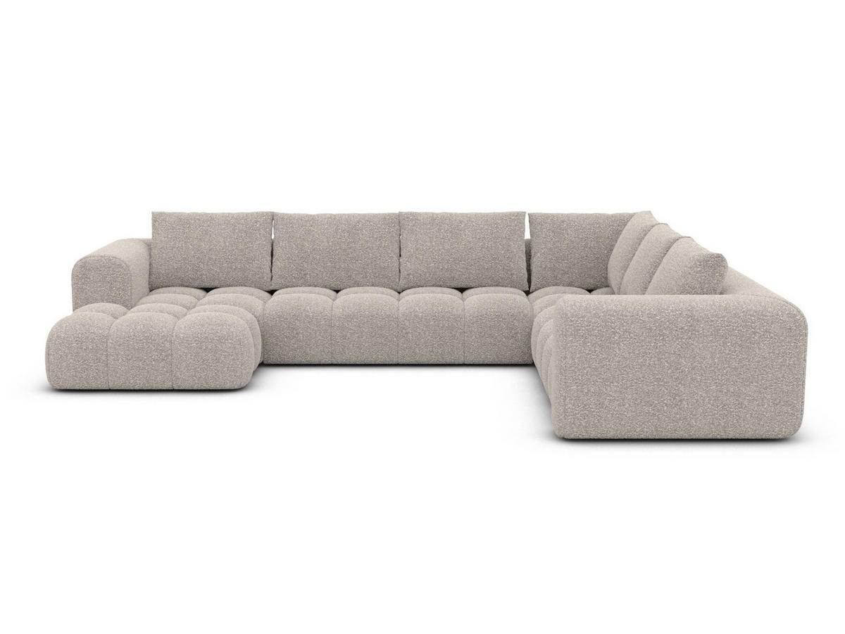 WOHNLANDSCHAFT Casaluna U-Form Pearl Bouclestoff - Perlmutt, Kunststoff (338/88/267cm)