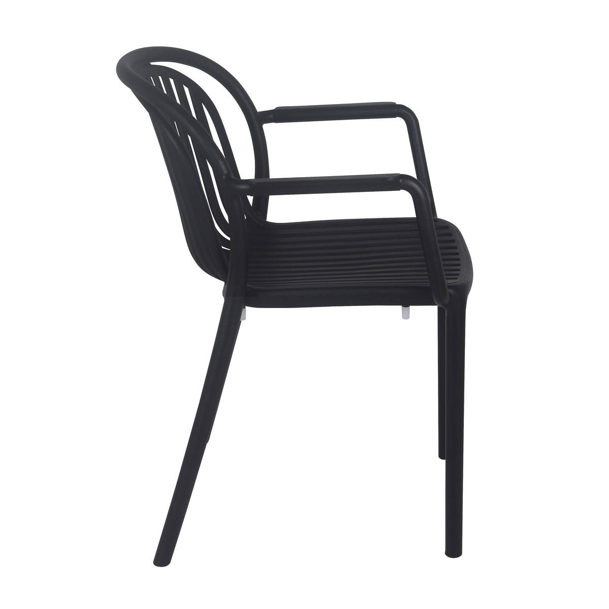 GARTENSTUHL, Schwarz - Schwarz, Kunststoff (57/58cm) - Oviala