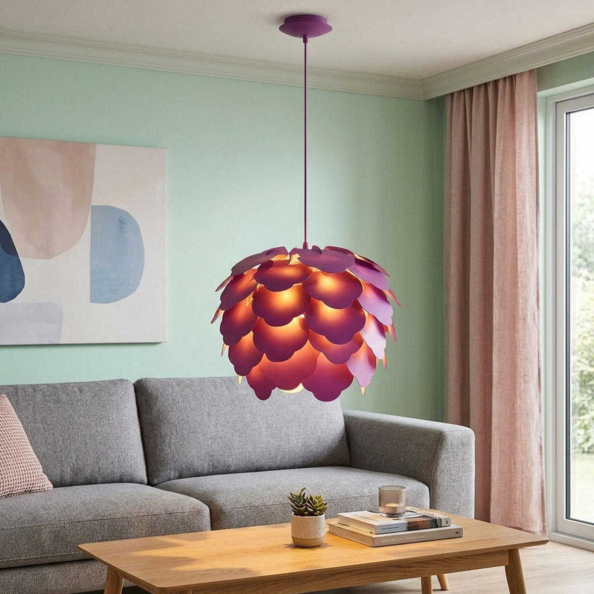 LED HÄNGELEUCHTE Filetta Rosa - Rosa, Metall (42/42/110cm)