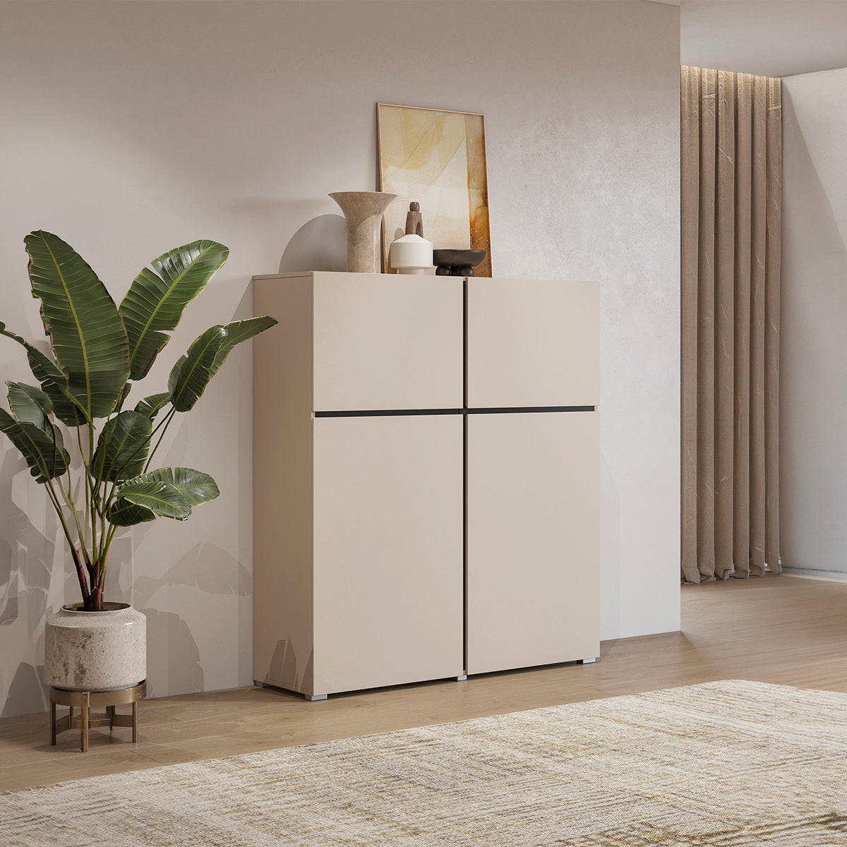 SIDEBOARD Lilia Kašmír - kašmírová, kompozitní dřevo (119/139/40cm) - Petits-meubles