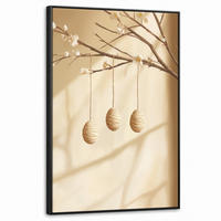 LEINWAND Bilder mit Rahmen - Beige - Osterkuchen - Eier - 60x90 - Beige, Textil (60/90cm) - MuchoWow