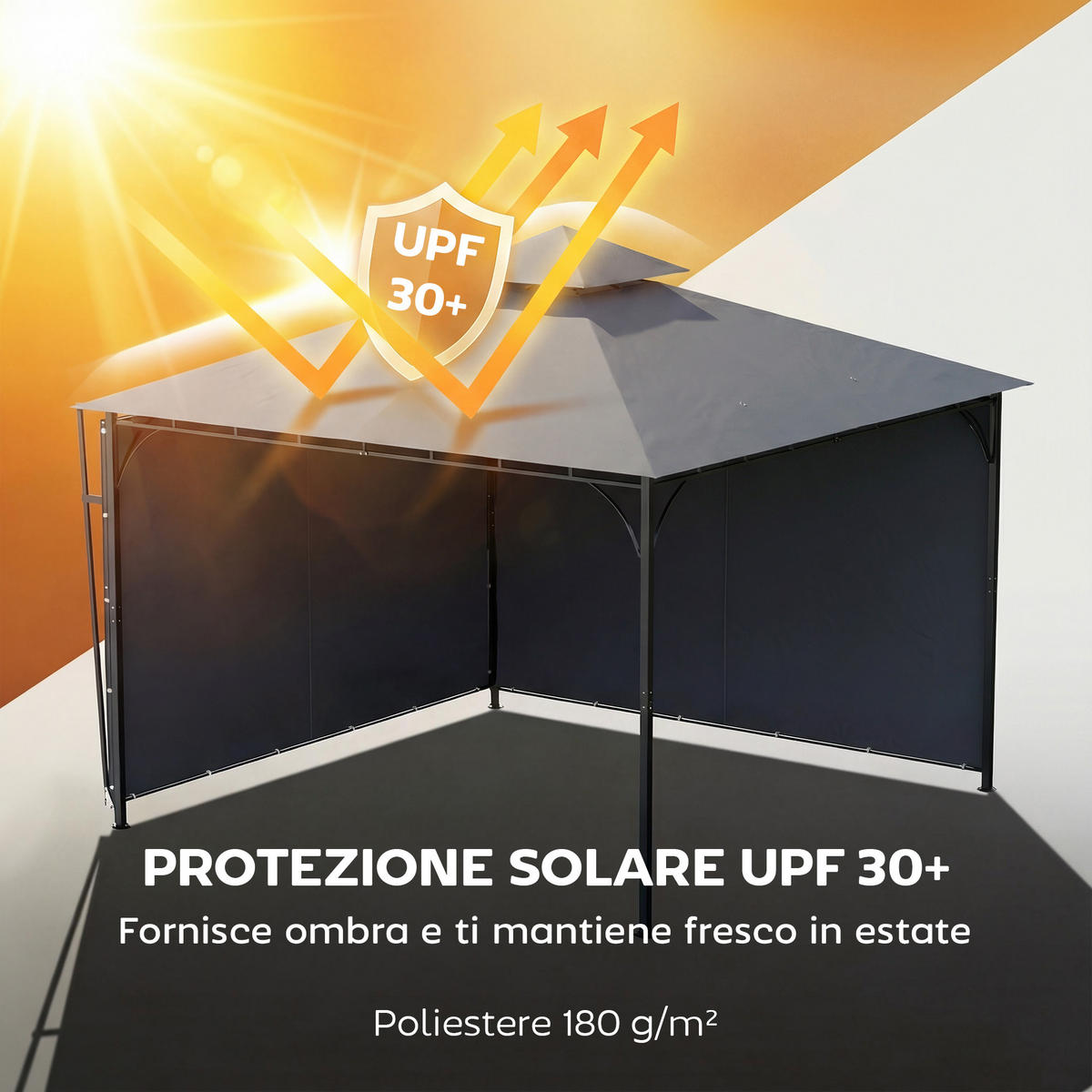 PAVILLON Grau 1 Stück - Grau, Naturmaterialien (320/275/320cm) - GiPP