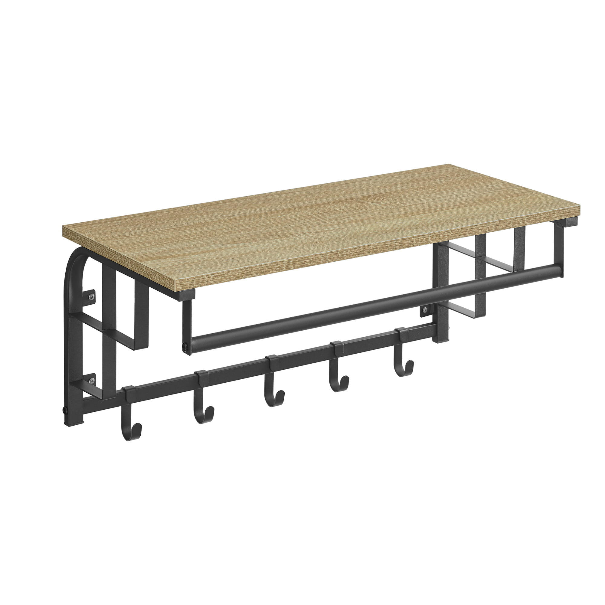 WANDHALTER mit 66 cm langen bügeln, sonoma-eiche/schwarz - Sonoma Eiche, Holzwerkstoff (66/27/30cm)