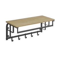 WANDHALTER mit 66 cm langen bügeln, sonoma-eiche/schwarz - Sonoma Eiche, Holzwerkstoff (66/27/30cm)