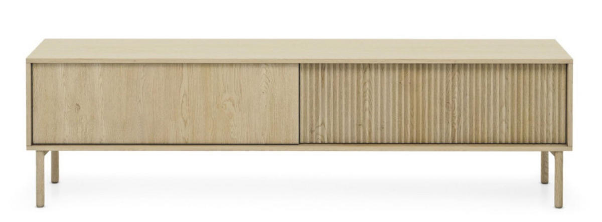 KOMMODE Weiß AVO Ryflowana RTV 2D 187 cm - Gelb, Holz (187.1/51.8/39.5cm) - Sepro Meble