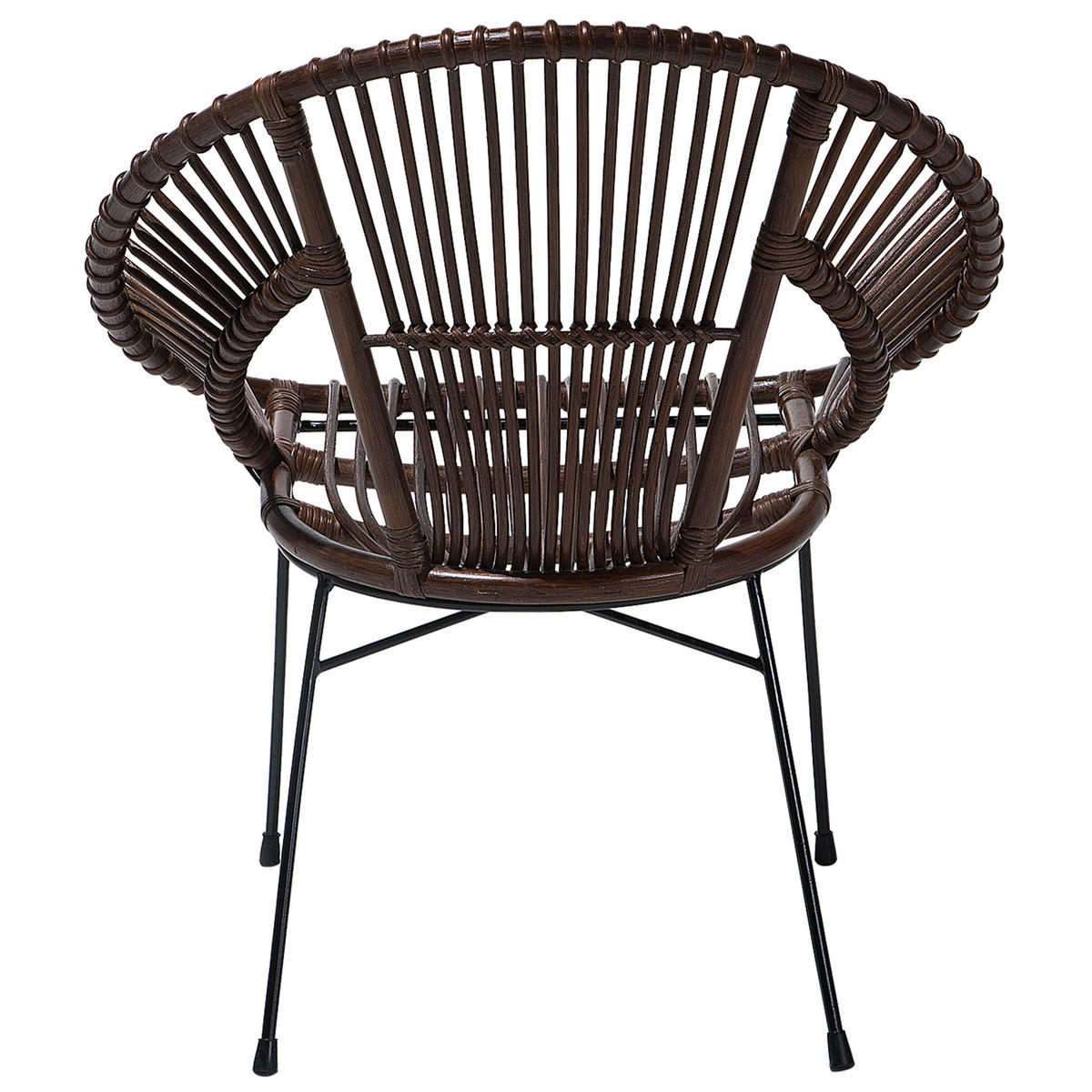 RATTAN SZÉK Rattan Barna Sarita - barna, természetes anyagok/fém (70/80/48cm) - Beliani