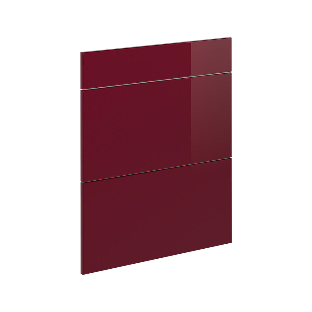 KÜCHENFRONT R-Line Rot Hochglanz 59.6 x 70.4 cm Möbelfront für den Schubladenunterschrank - Rot, Holzwerkstoff (59.6/70.4/1.6cm) - Vicco