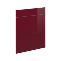 KÜCHENFRONT R-Line Rot Hochglanz 59.6 x 70.4 cm Möbelfront für den Schubladenunterschrank - Rot, Holzwerkstoff (59.6/70.4/1.6cm) - Vicco