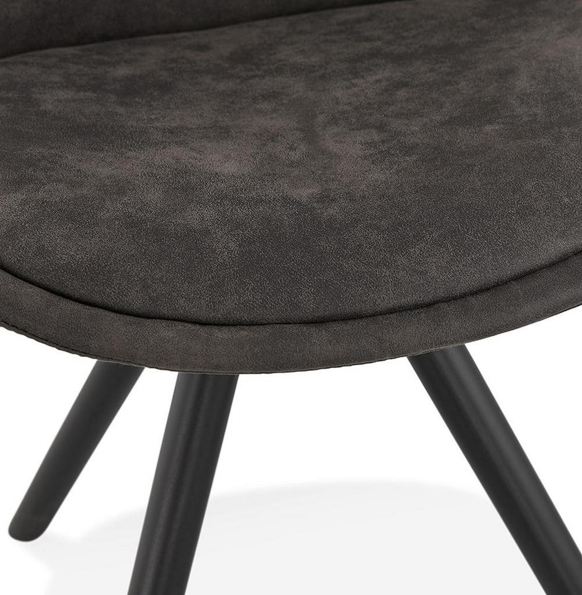 ESSZIMMERSTUHL Mikrofaser mit Buchenholzgestell Skandinavisch mit hoher Rückenlehne, Anthrazit-Schwarz 48x56x84 cm - Anthrazit/Schwarz, Buchenholz/Textil (48/84/56cm) - KADIMA DESIGN