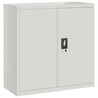 AKTENSCHRANK Mit 2 Türen Grau 90 Cm Stahl - Grau, Metall (40/90/90cm) - vidaXL