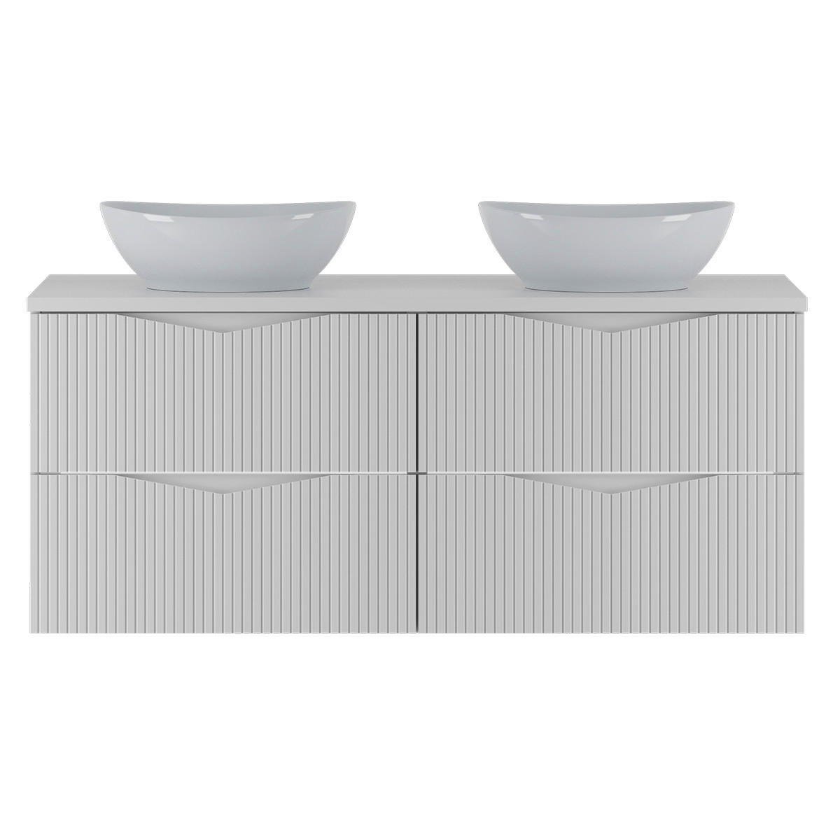 DOPPELWASCHTISCH 120.6cm Tao Weiß - Weiß, Holzwerkstoff (120.6/50/45.8cm) - Petits-meubles