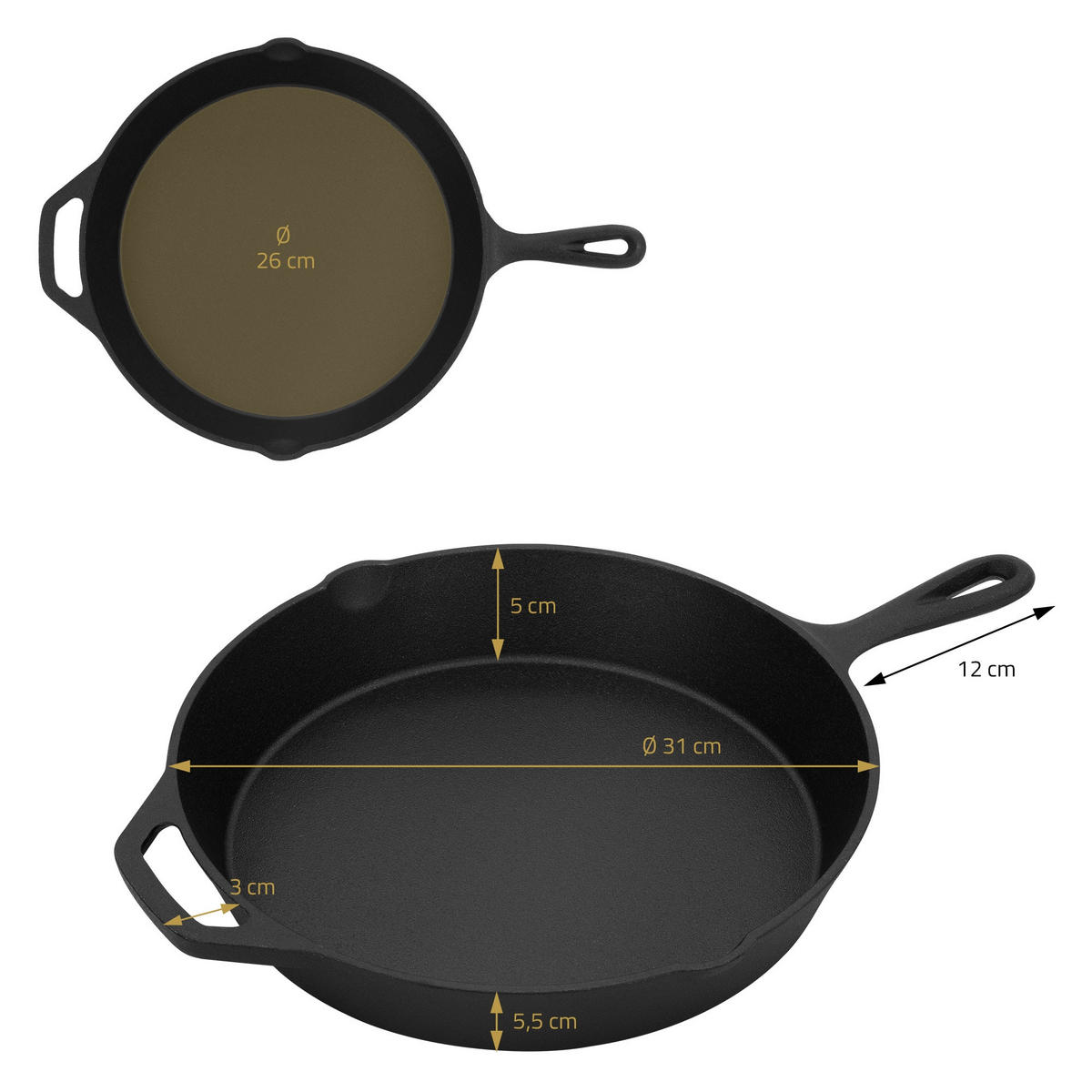 OUTDOOR-PFANNE - Schwarz, Metall (32/5.5/46cm) - BBQ Boss