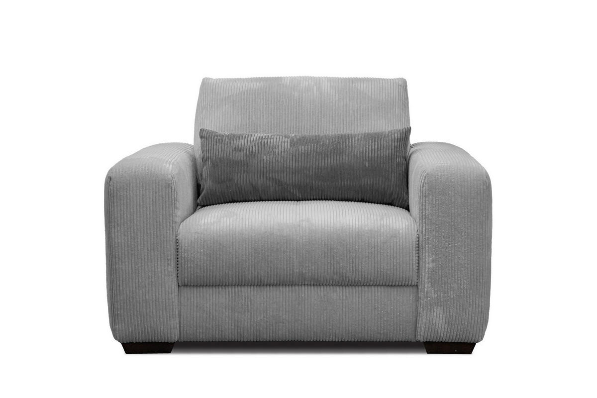 SESSEL OLI in Cordstoff hellgrau - Hellgrau, Holz/Textil (130/91/108cm) - Courtois Laville