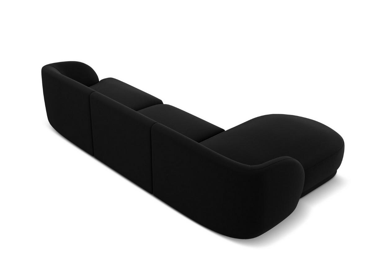 ECKSOFA links Miley aus Samt schwarz 4 Sitzplätze - Schwarz, Textil (156/255cm) - Micadoni