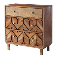 KOMMODE - Akazie massiv / Metall - Akaziefarben, Holz (90/90/40cm) - home24