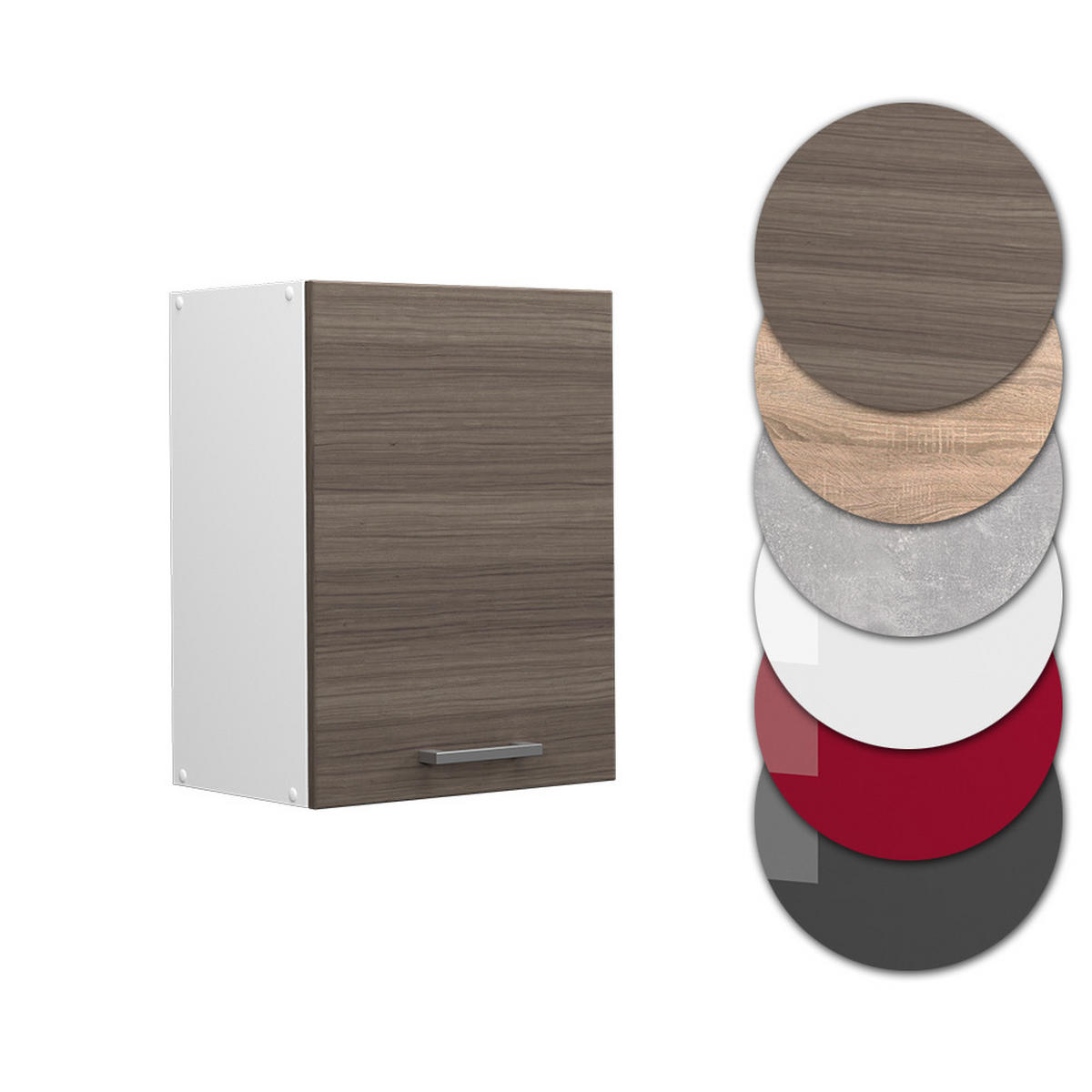 HÄNGESCHRANK R-Line Grau 45 cm - Weiß/Braun, Holzwerkstoff (45/60/31cm) - Vicco