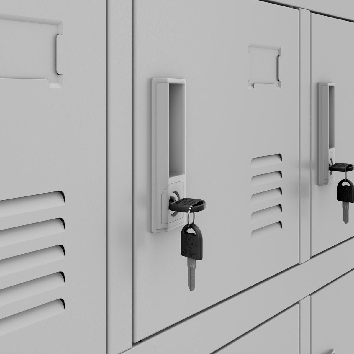 SCHLIESSFACHSCHRANK KAROL - Grau, Metall (90/185/40cm) - Jan Nowak
