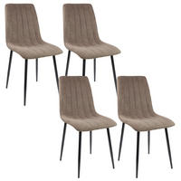 STUHL GARDA Stoffbezug Metallbeine 4er Set Braun - Braun, Textil/Metall (45/90/44cm) - Albatros