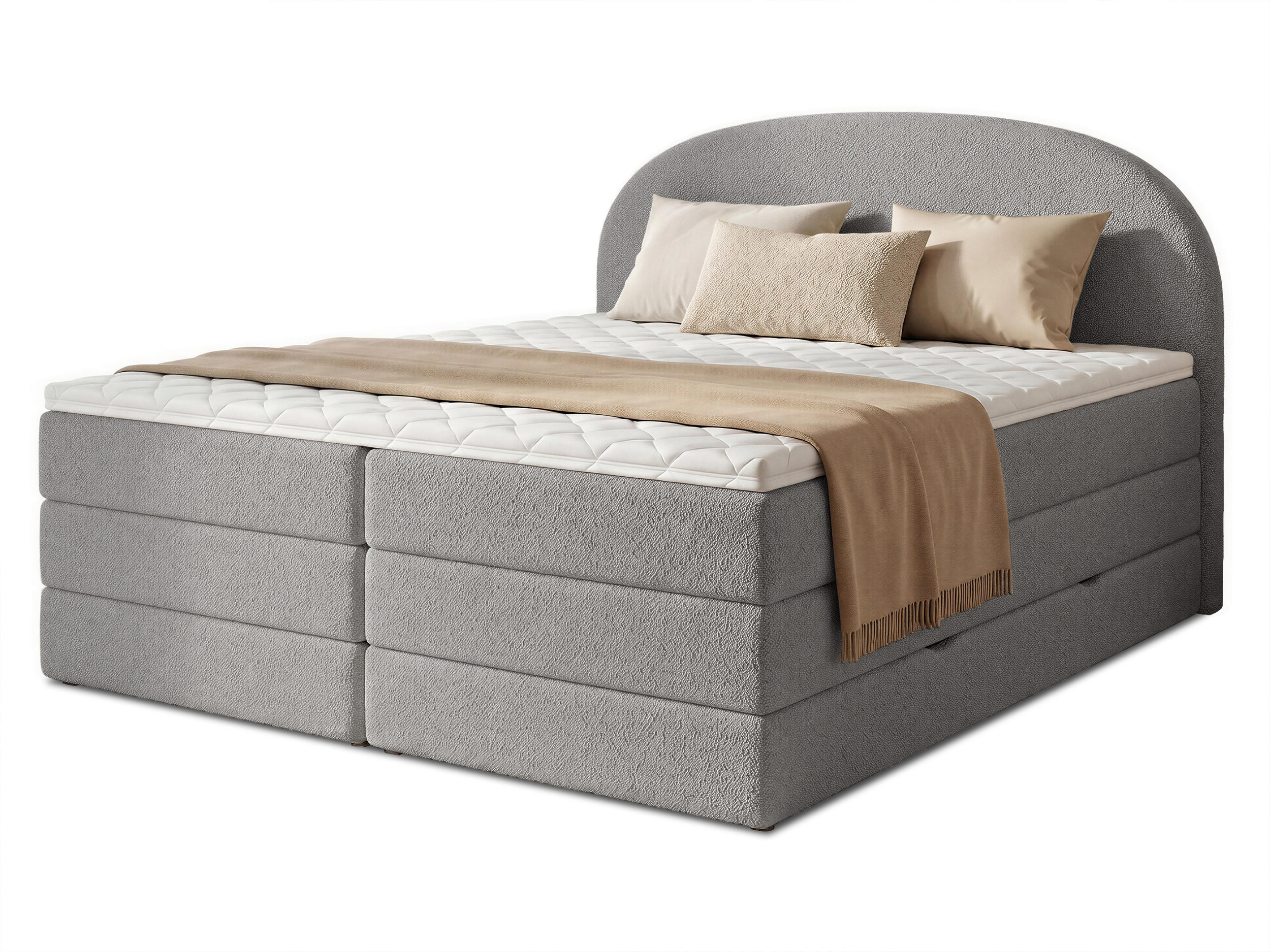 BOXSPRINGBETT Cloud Max - 160x200 -grau (Coral 75) - Schwarz/Grau, Holz/Holzwerkstoff (160/200cm) - Sofnet