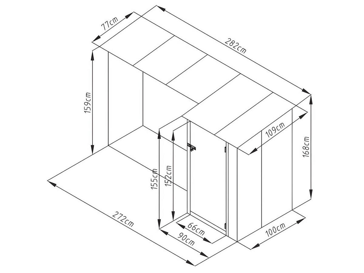 KAMINHOLZREGAL - 272 cm x 100 cm - metall - anthrazitgrau, naturfarben dunkel Dorwood - Anthrazit, Metall (272/159/100cm) - Vente-Unique