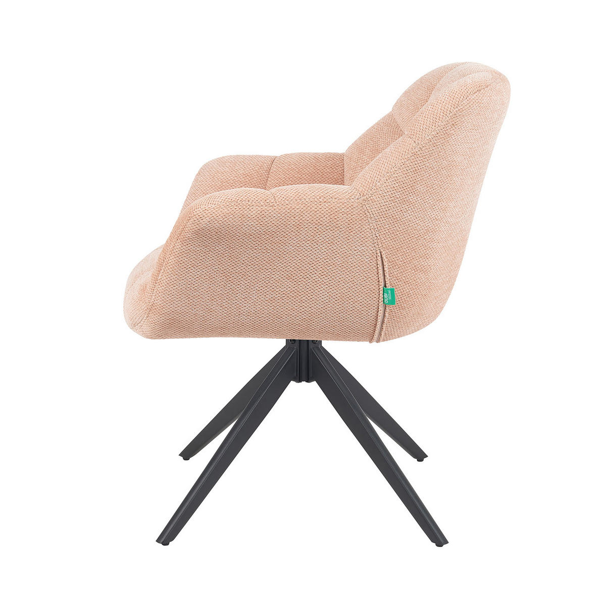 DREHSTUHL Mika-Mila - Schwarz/Rosa, Textil/Metall (65/81/66cm) - DUBI Möbel