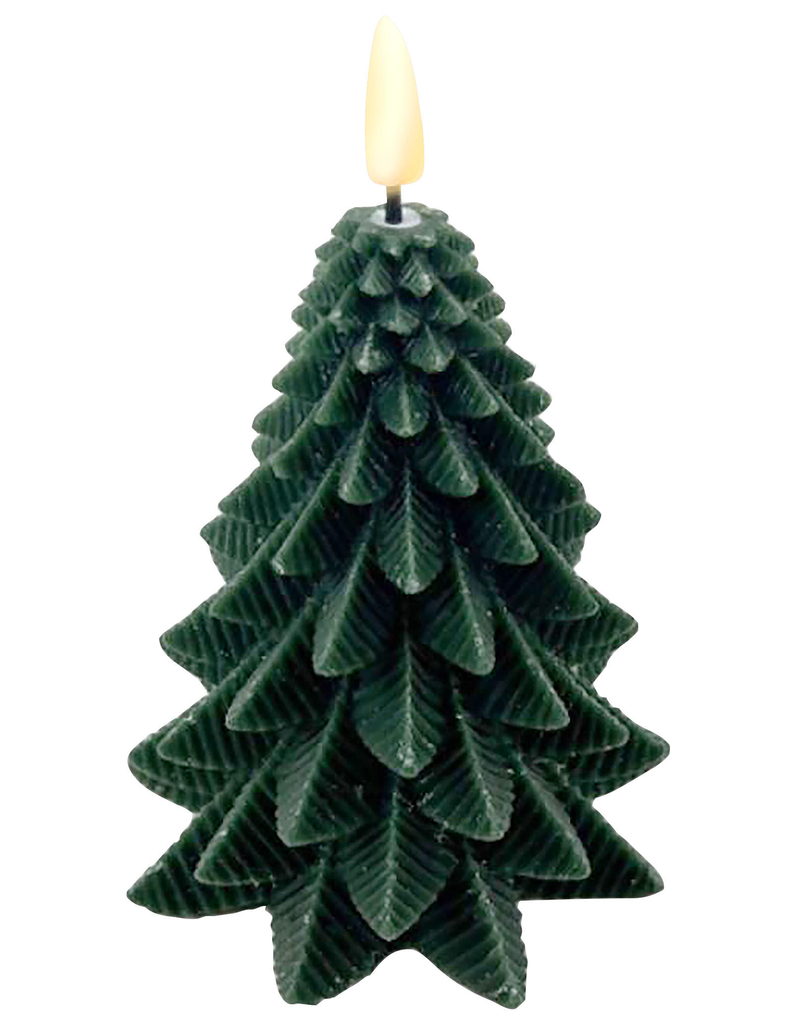 LED-KERZE Nikolao Grün 11/11/15 cm Kunstoff - Grün, Kunststoff (11/11/15cm) - Mondex