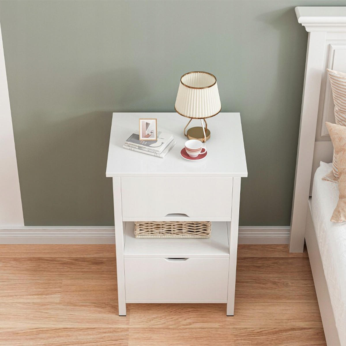 NACHTTISCH, weiß 45/38/55 cm - Weiß, Holzwerkstoff (45/55/38cm)