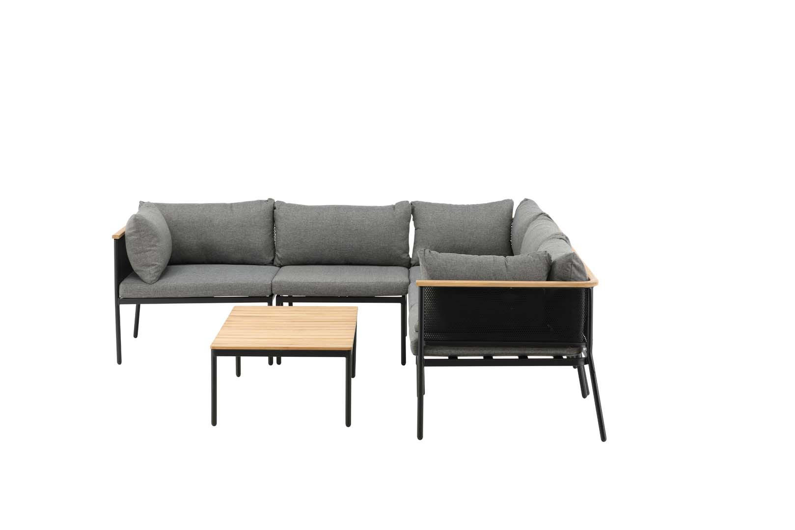 LOUNGE-SET schwarz - Schwarz, Holzwerkstoff - ebuy24