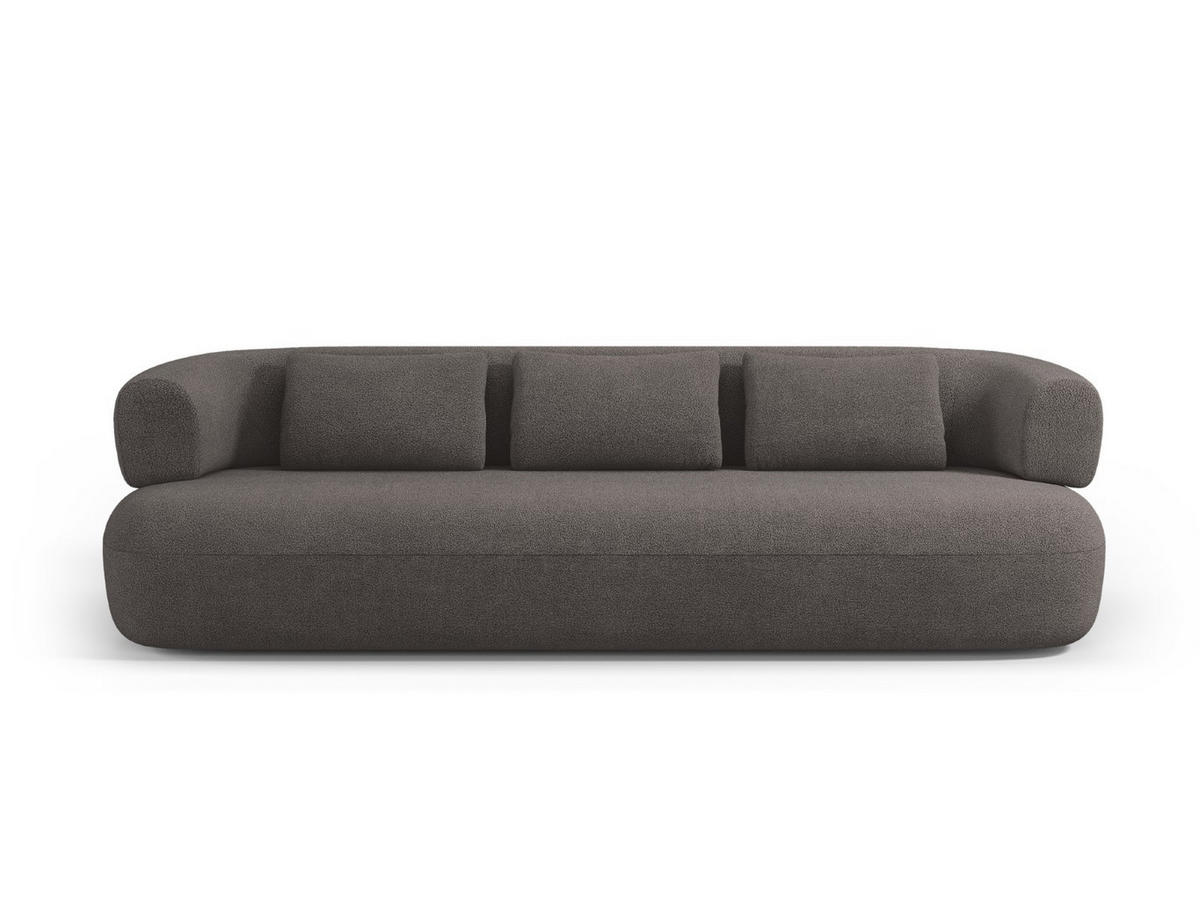 SOFA Jenny aus Boucle grau 4 Sitzplätze - Grau, Textil (90/73/226cm) - Micadoni