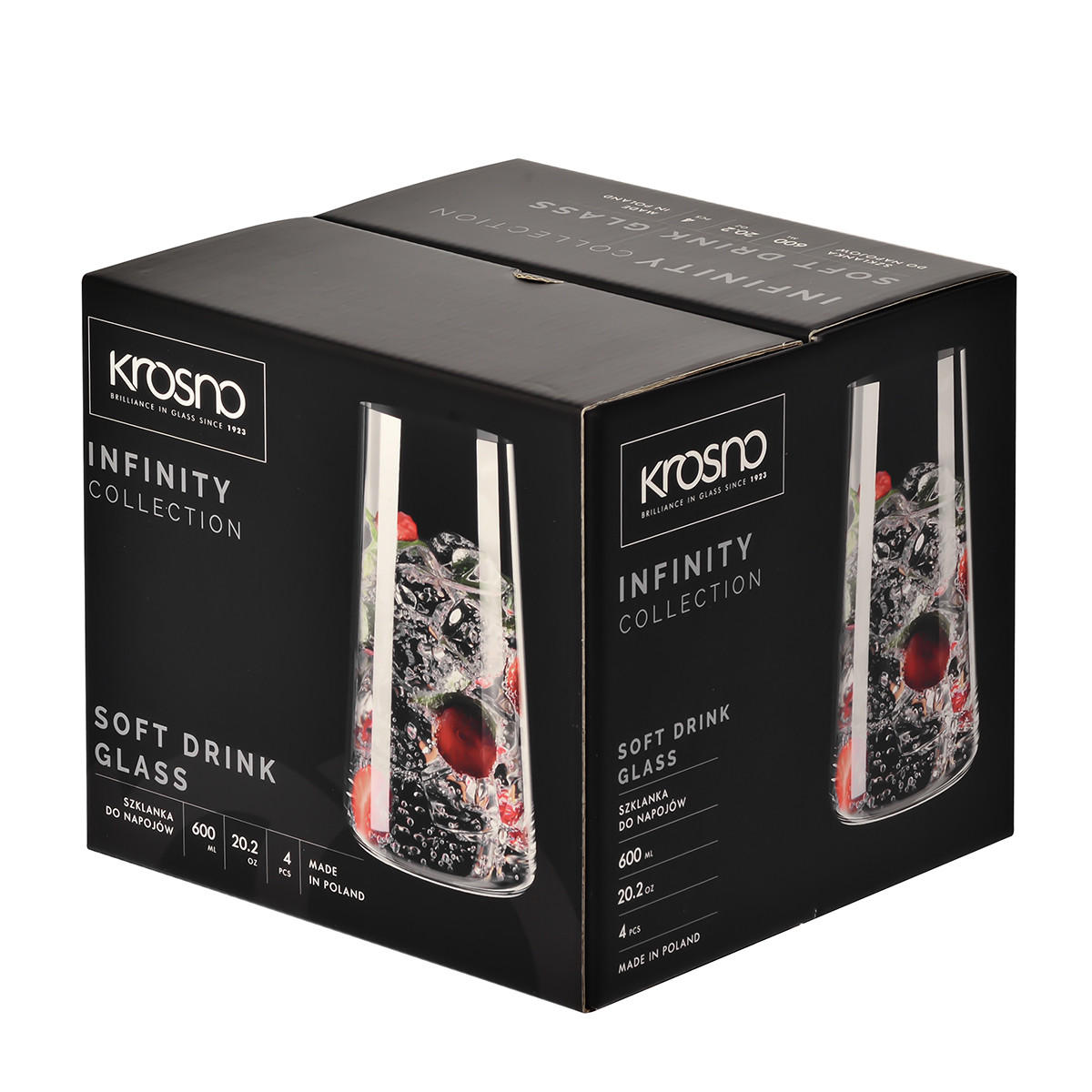 LONGDRINKGLÄSER Infinity, 4er-Set, 600 ml - Transparent, Glas (0.6L) - Krosno Glass