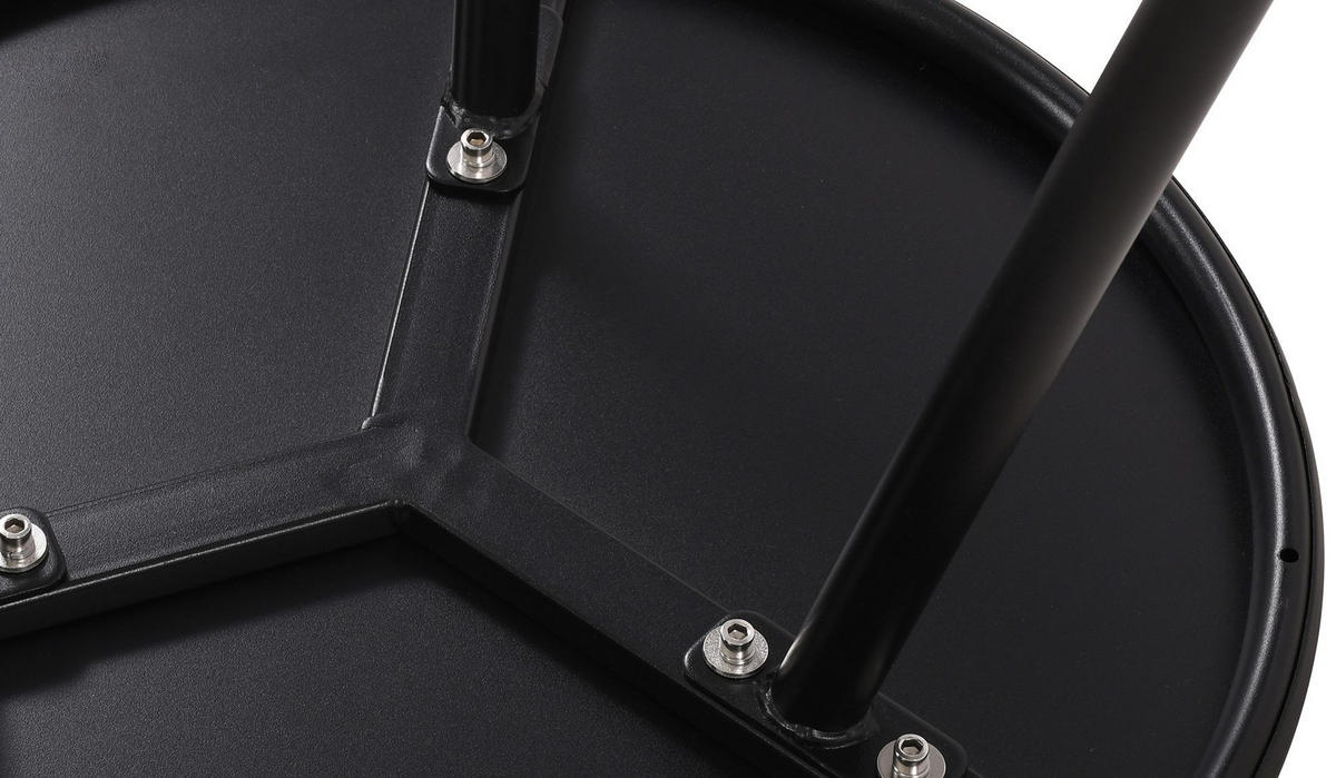COUCHTISCH rund 50 cm Kunststoff schwarz - Schwarz, Kunststoff/Metall (50/50/40cm) - CLP