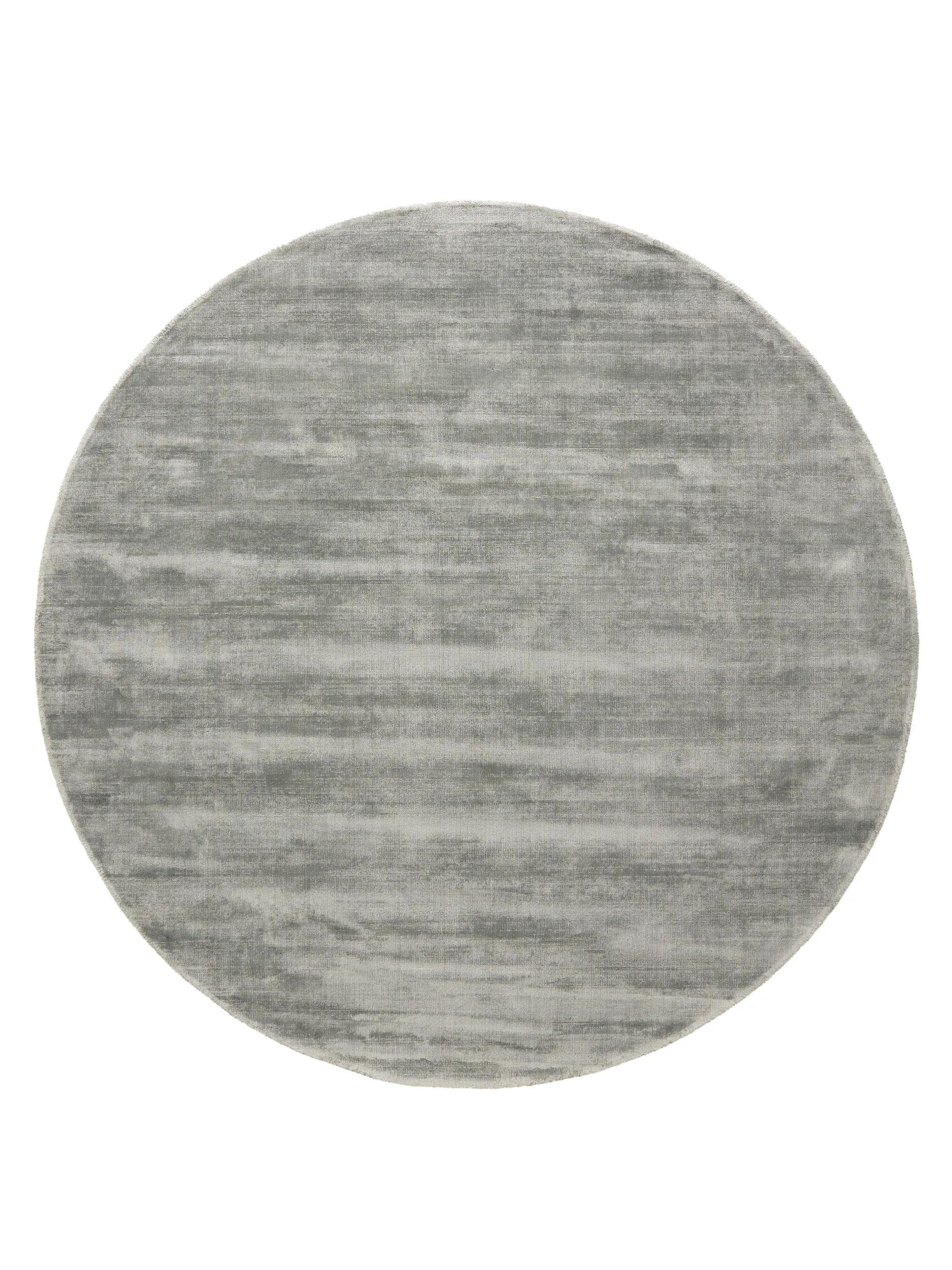 VISKOSETEPPICH Nova Dunkelgrau ø 120 cm rund - Dunkelgrau, Textil (120/120cm) - benuta Pure