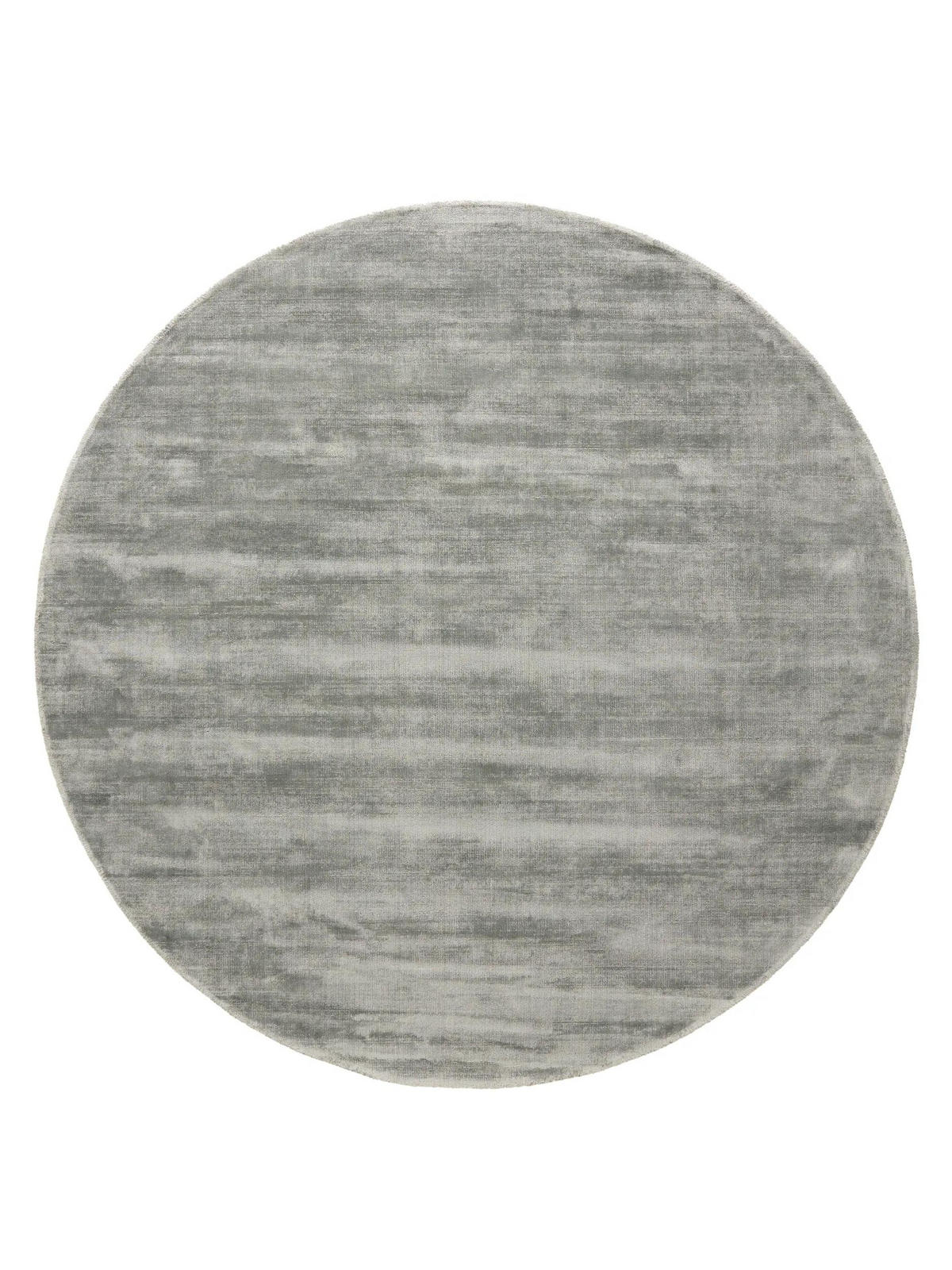 VISKOSETEPPICH Nova Dunkelgrau ø 120 cm rund - Dunkelgrau, Textil (120/120cm) - benuta Pure