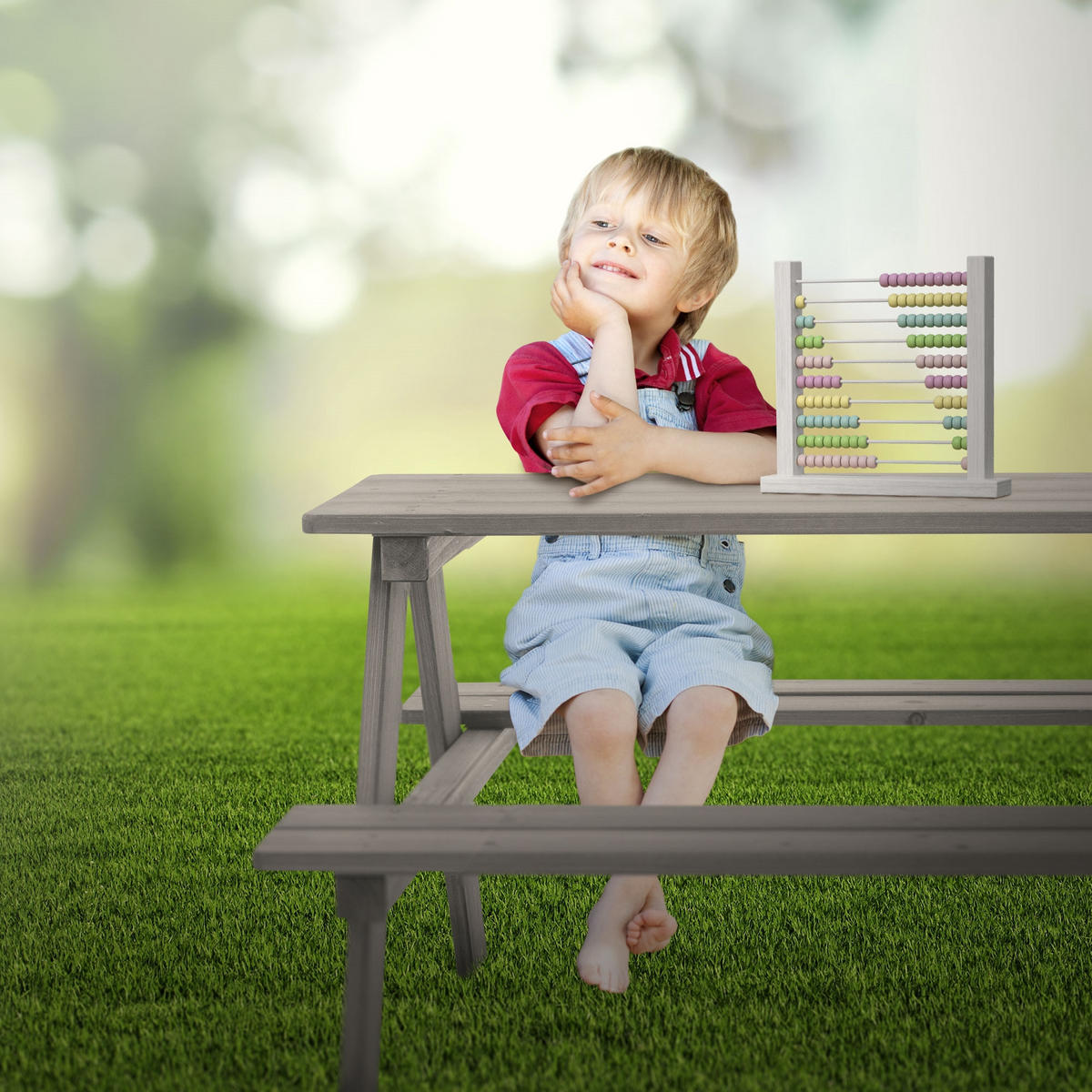 KINDERSITZGARNITUR Grau - Grau, Holz - ML-DESIGN