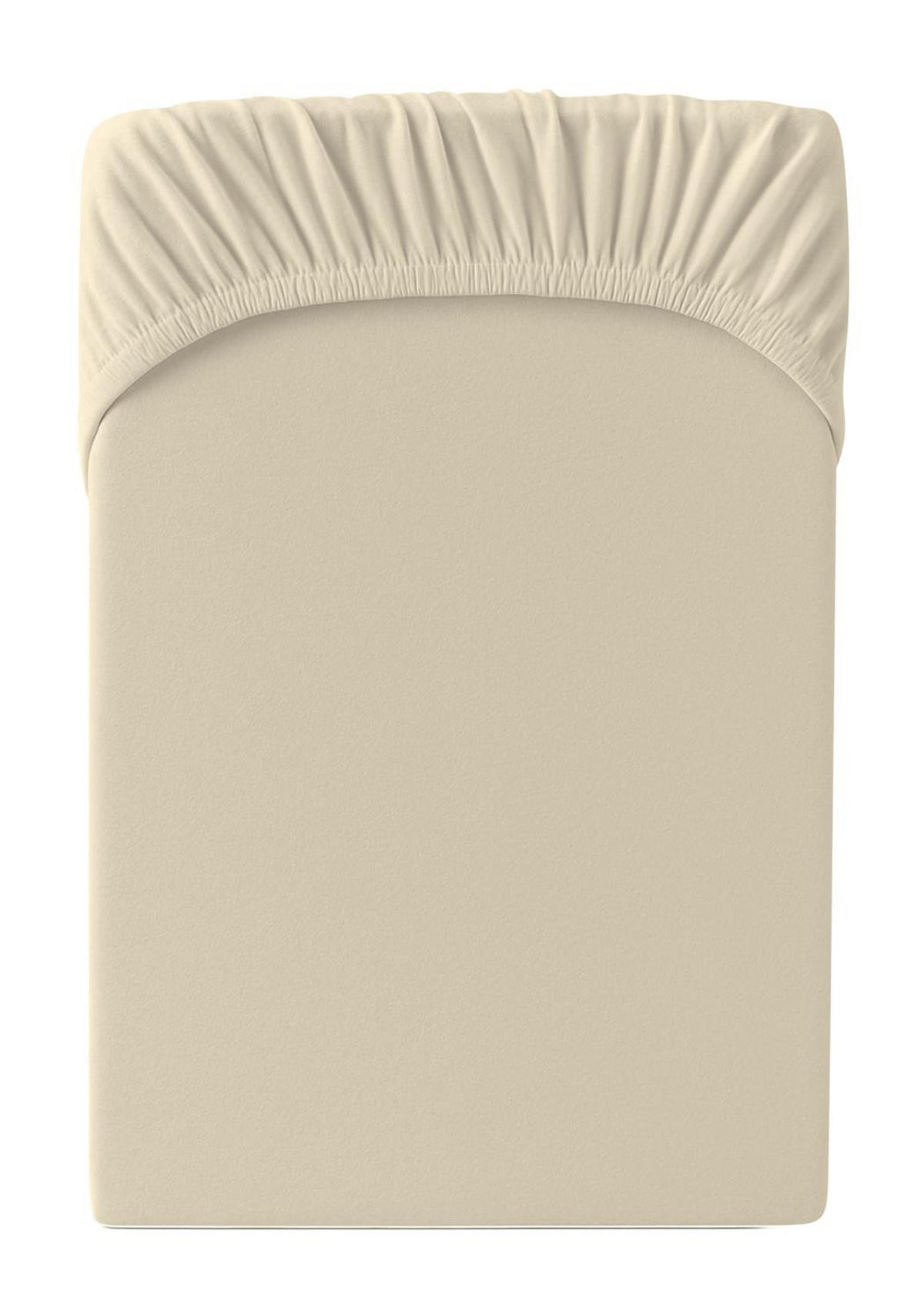 JERSEY-SPANNBETTLAKEN 180x200 - 200x200 cm, Bettlaken aus 100% Baumwolle mit Rundum-Gummizug, Spannbetttuch Beige - Beige, Textil (200/200cm) - Carpe Sonno