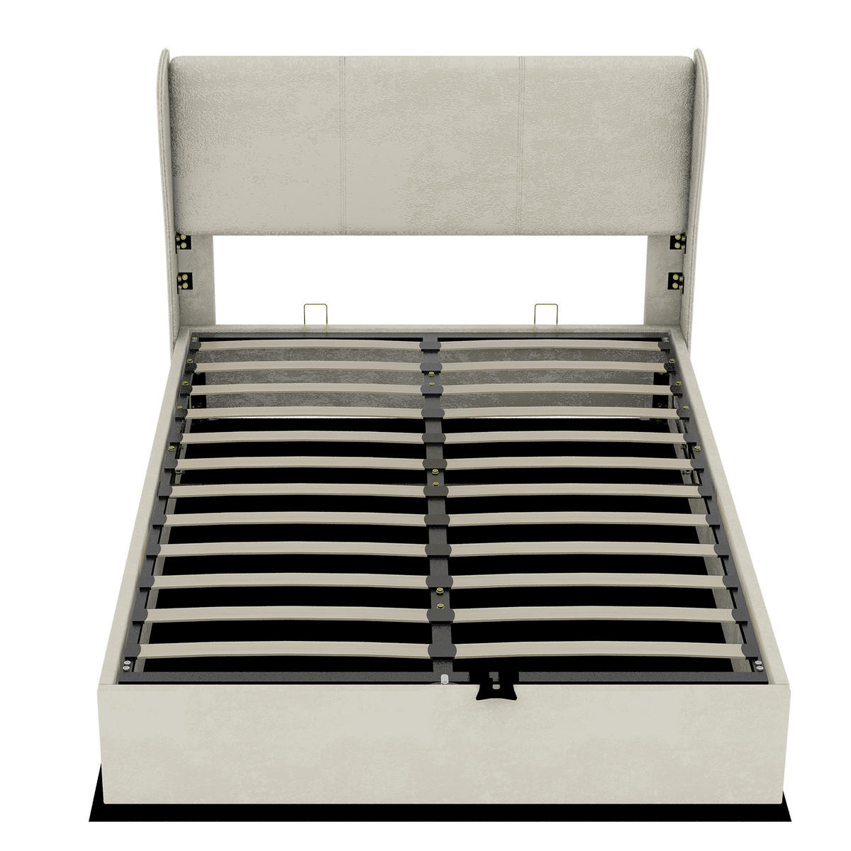 STAURAUMBETT 160/200 cm DE-35479 mit Gaslift-Staufach Beige - Beige, Metall (160/200cm) - ComfortXL