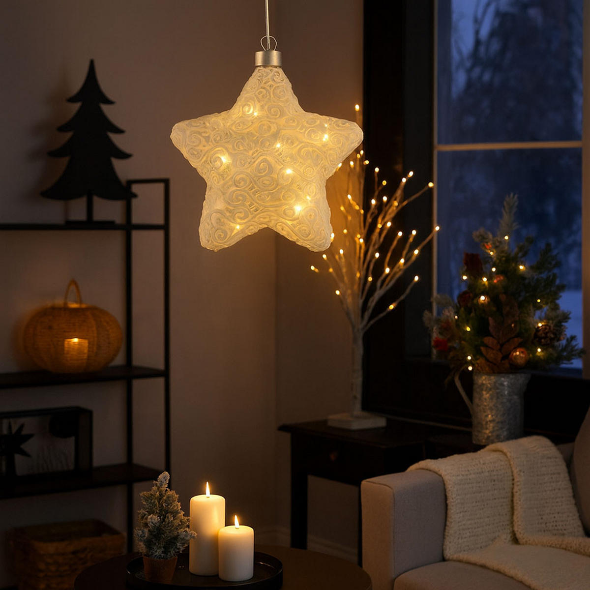 LED DEKOLEUCHTE Kreta Glas Weiß 3er Set - Weiß, Glas (15/15/67cm) - Globo Lighting