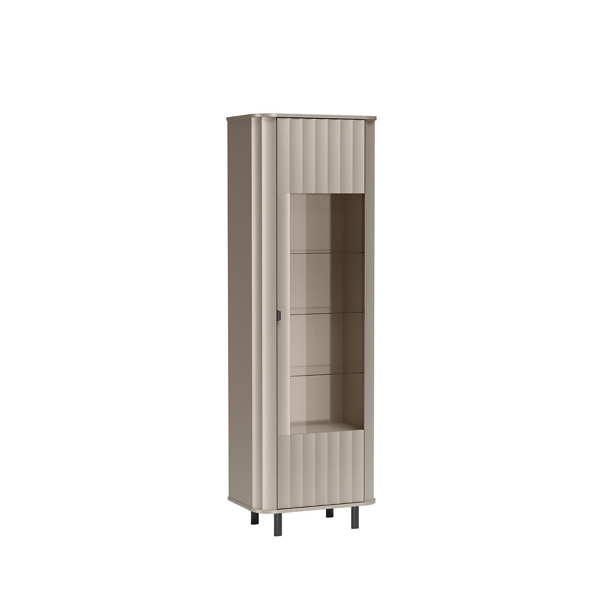 VITRINE MODERNO 200 / 65,3 cm in Beige - Beige, Holzwerkstoff (65.3/200/40.5cm) - MASSENO