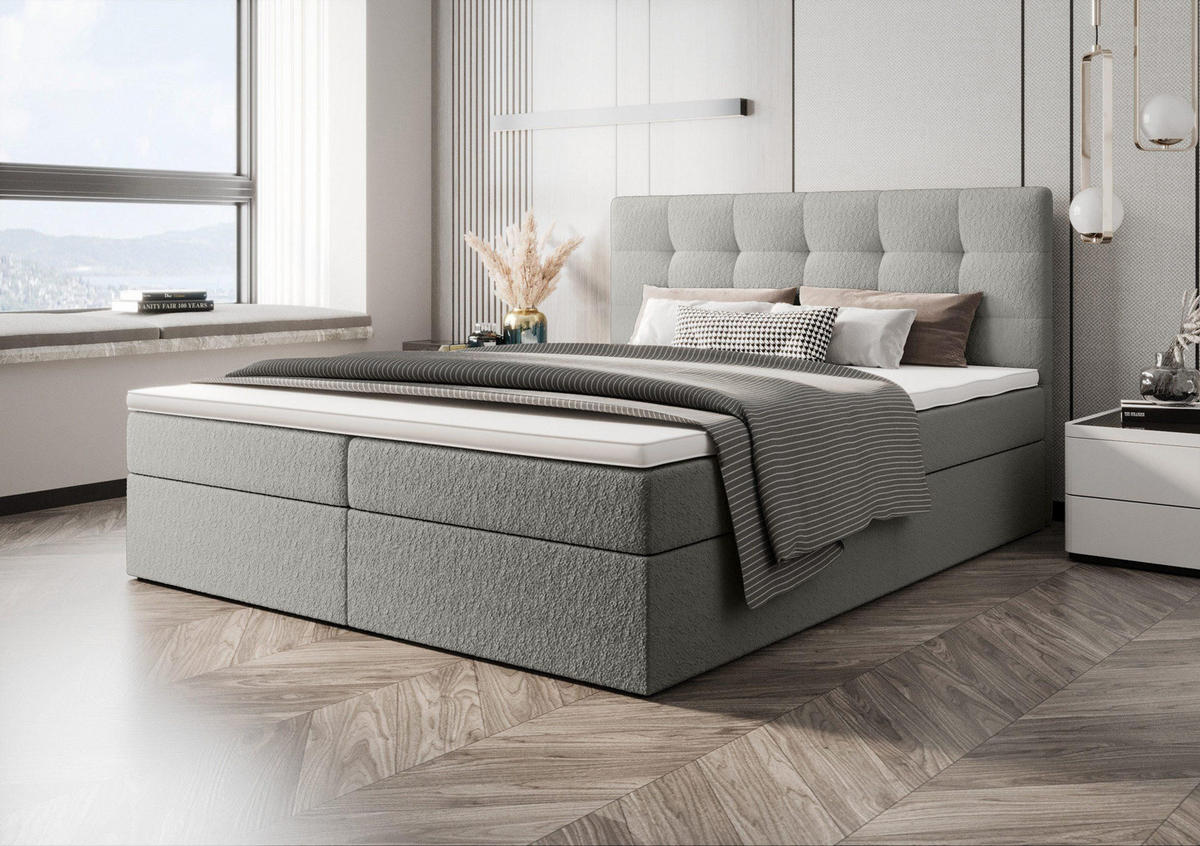 BOXBETT Sagani Grau 200x200 cm - Grau, Textil (200/200cm) - B&B Home