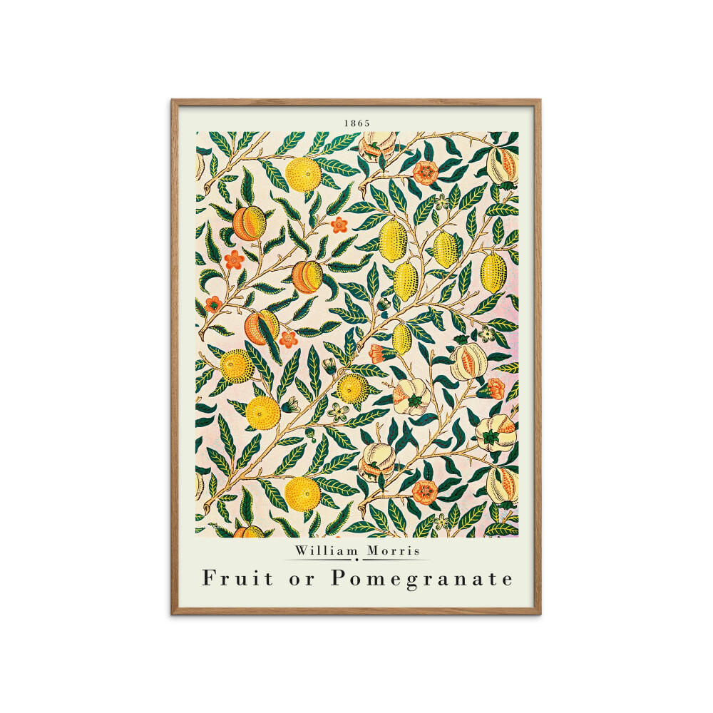 POSTER mit Rahmen William Morris - Pomegranate - Eichefarben/Multicolor, Holz/Papier (70/100cm) - Poster&Frame