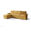 ECKSOFA KONGO RBN10, Eckcouch in L-Form mit Schlaffunktion, Farbe: Gelb, Velourstoff, Ottomane Links - Gelb, Textil (315/169cm) - O-Sofa