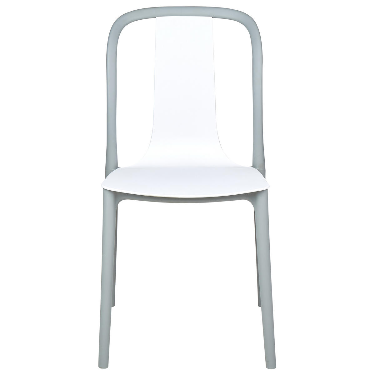 GARTENSTUHL 8er-Set Kunststoff weiß/grau Spezia - Weiß/Grau, Kunststoff (42/89/49cm) - Beliani