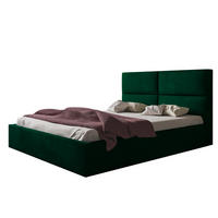 BETT 120x200 - Polsterbett mit Bettkasten und Holzrahmen - Modern Betten - Glatter Kronos-Stoff - Kollektion Lizbona, Grün - Grün, Holz/Kunststoff (120/200cm) - Alpi-Möbel