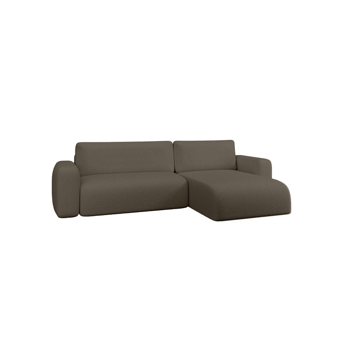 ECKSOFA TALW L mit Schlaffunktion, Dunkelbraun - Dunkelbraun, Textil (294/185cm) - Fedve