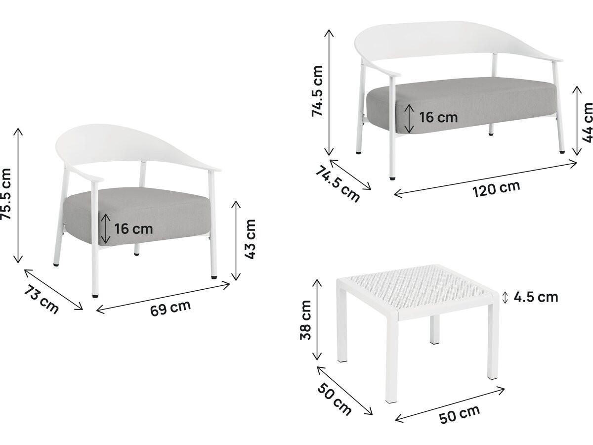 LOUNGEGARNITUR Céora 4-Sitzer Weiß - Weiß, Metall - Habitat Garten