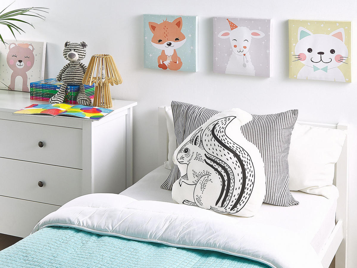 DEKOKISSEN 2er-Set Weiß 42/48 cm Kolkata - Weiß, Naturmaterialien/Textil (42/48cm) - Beliani