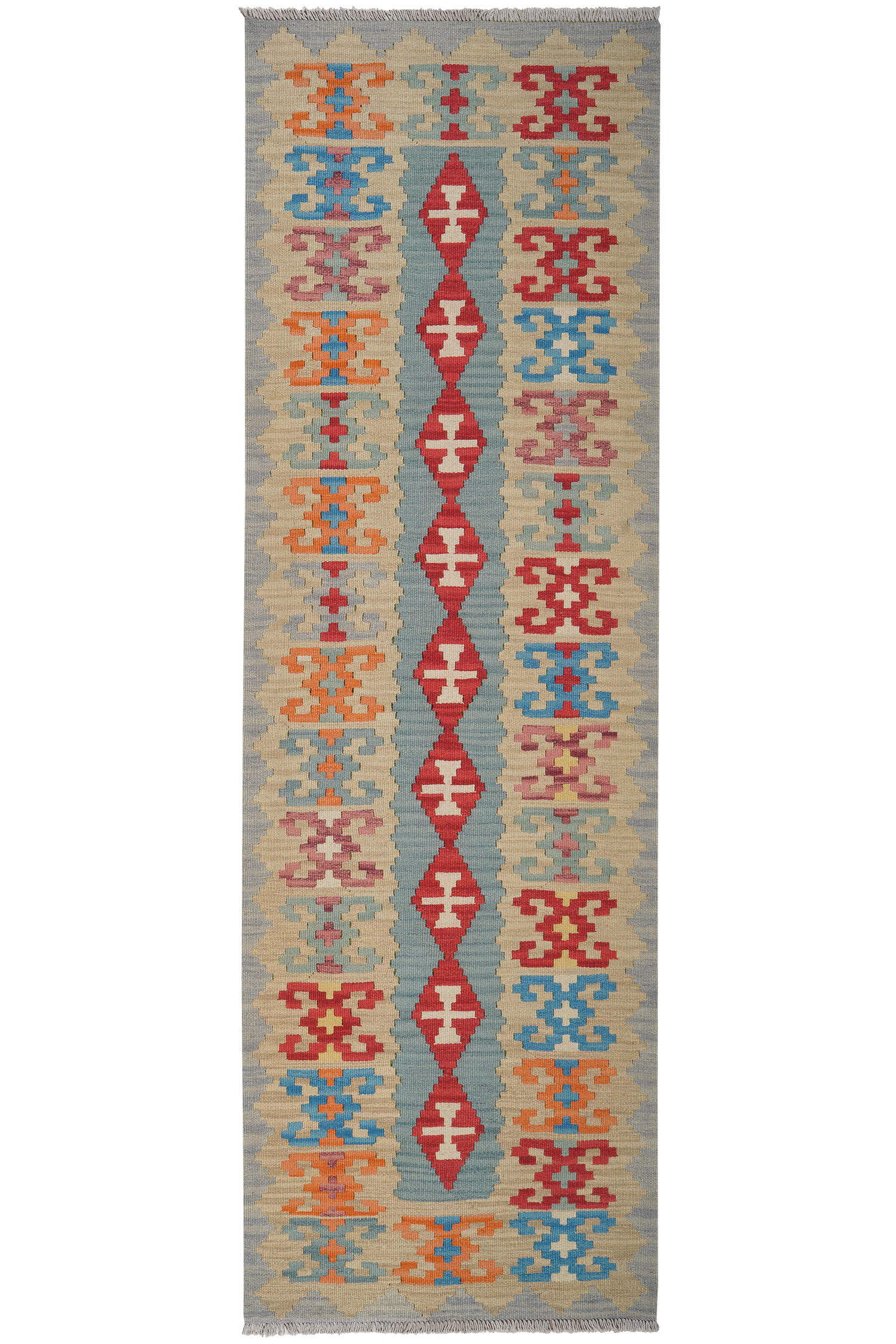 HANDWEBTEPPICH Kelim Gashgai Blau 263/84 cm Schurwolle - Blau, Textil (84/263cm) - Looma